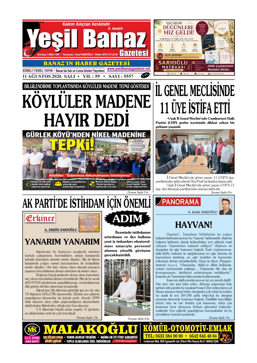 11 AĞUSTOS 2026 SALI