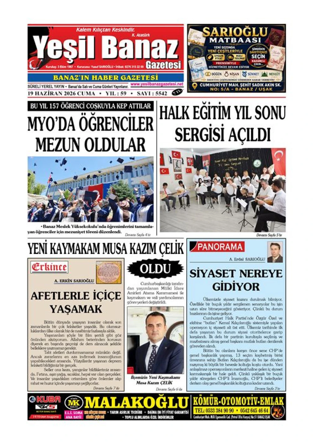 19 HAZİRAN 2026 CUMA