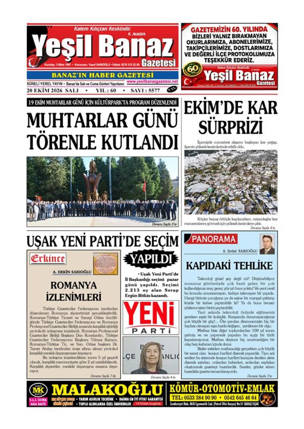 20 EKİM 2026 SALI