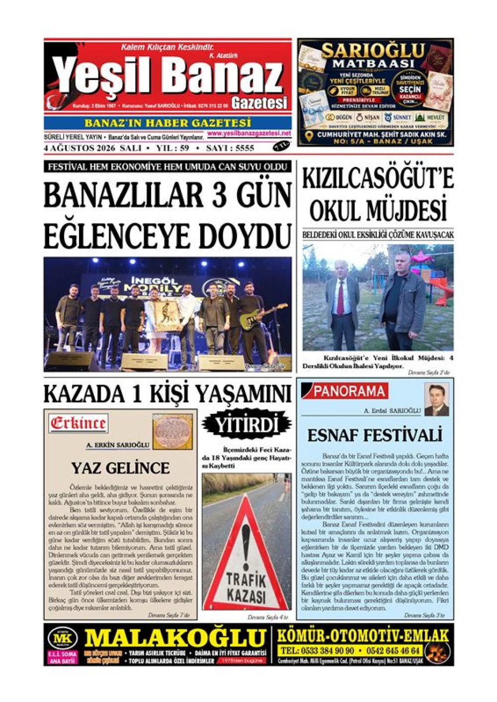 4 AĞUSTOS 2026 SALI