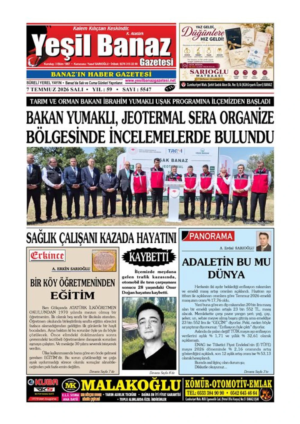 7 TEMMUZ 2026 CUMA