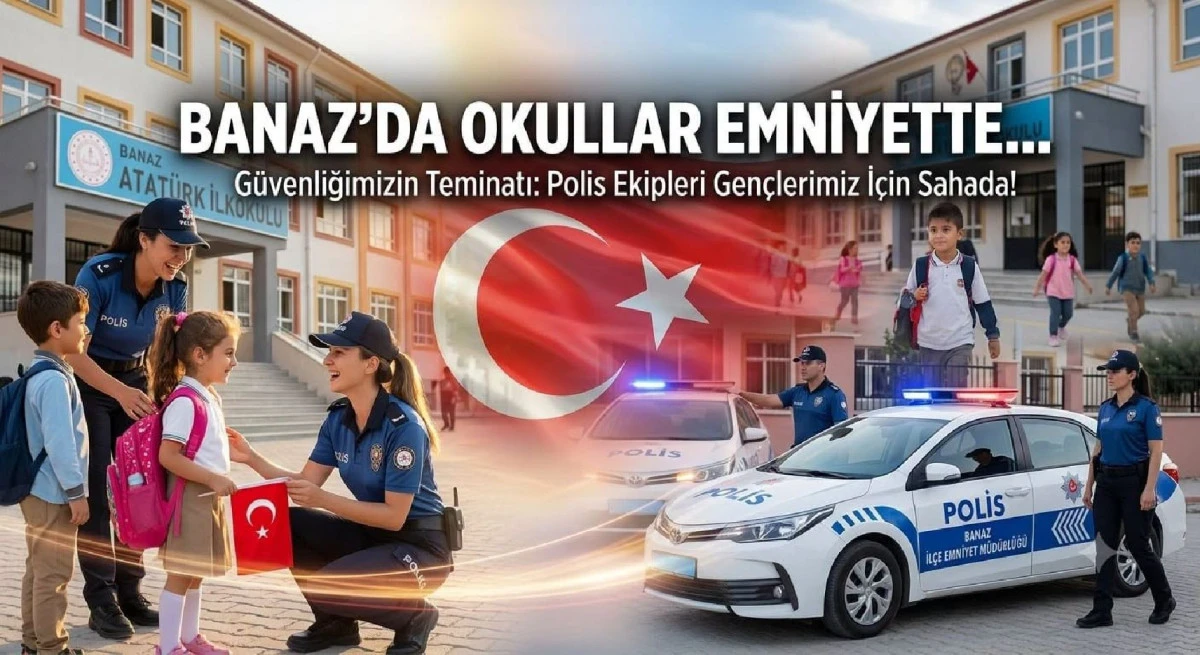 BANAZ&rsquo;DA OKULLAR EMNİYETTE  POLİS EKİPLERİ GELECEĞİMİZİN TEMİNATI GEN&Ccedil;LER İ&Ccedil;İN SAHADA!