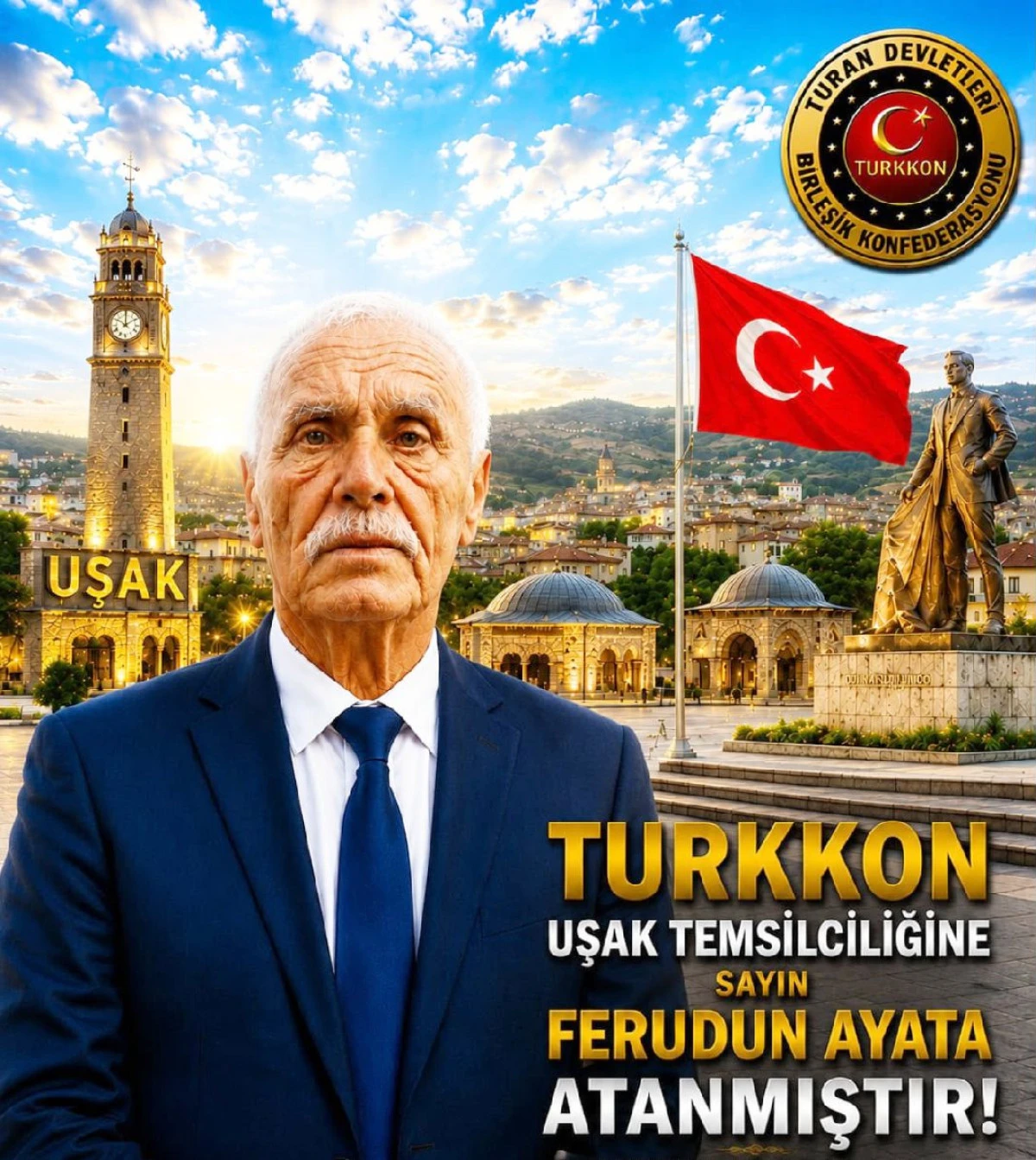 FERİDUN AYATA TURKKON UŞAK İL TEMSİLCİLİĞİNE ATANDI
